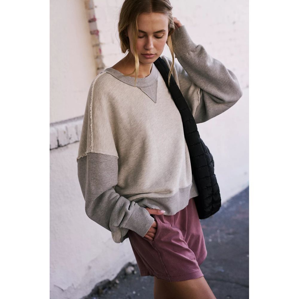 Free People Movement Start-Up Pullover Two-Tone Crewneck